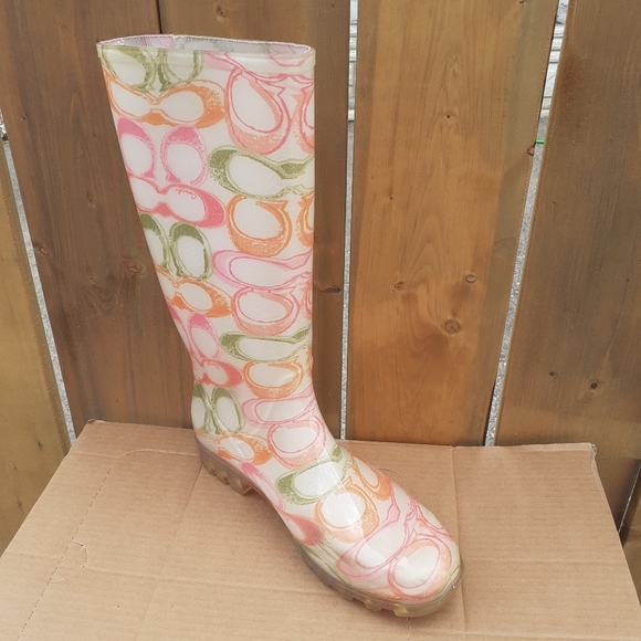 COACH WMN Rubber RAIN/SALTWATER/BARN/FARM BOOT  9 - Picture 2 of 8